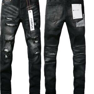 Purple Men's Ripped Black Jean’s